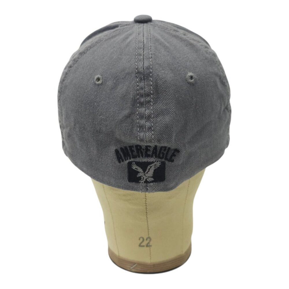 American Eagle AE Logo Dad Hat Fitted S/M Casual Streetwear Baseball Cap Gray - Picture 6 of 14